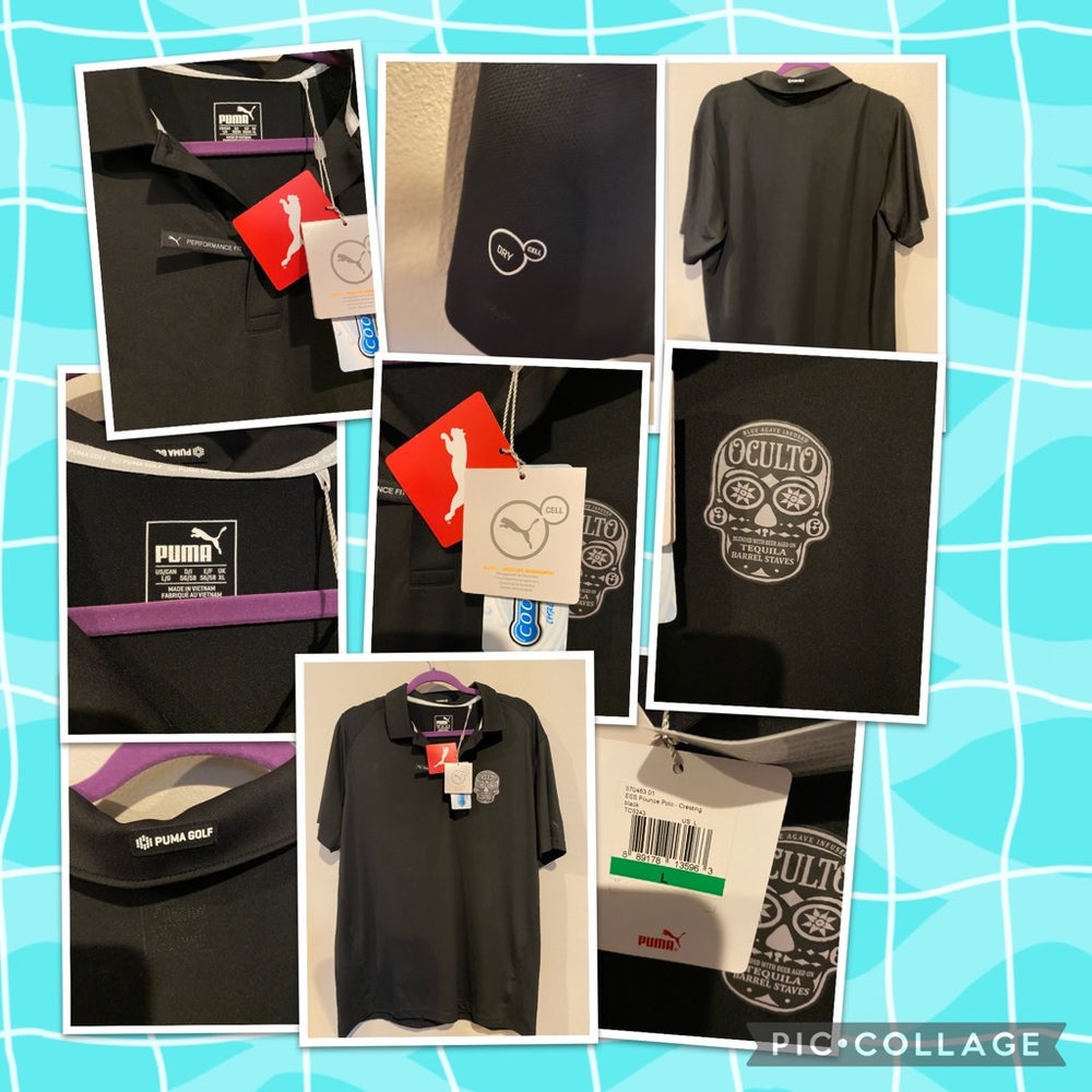 Men’s Puma Golf Shirt w/ Skull Oculto Tequila Logo